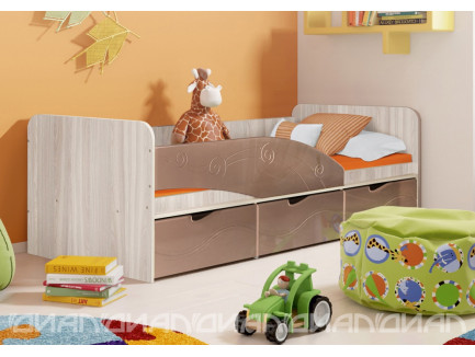 Детская кровать Бриз-3 МДФ (Волна)